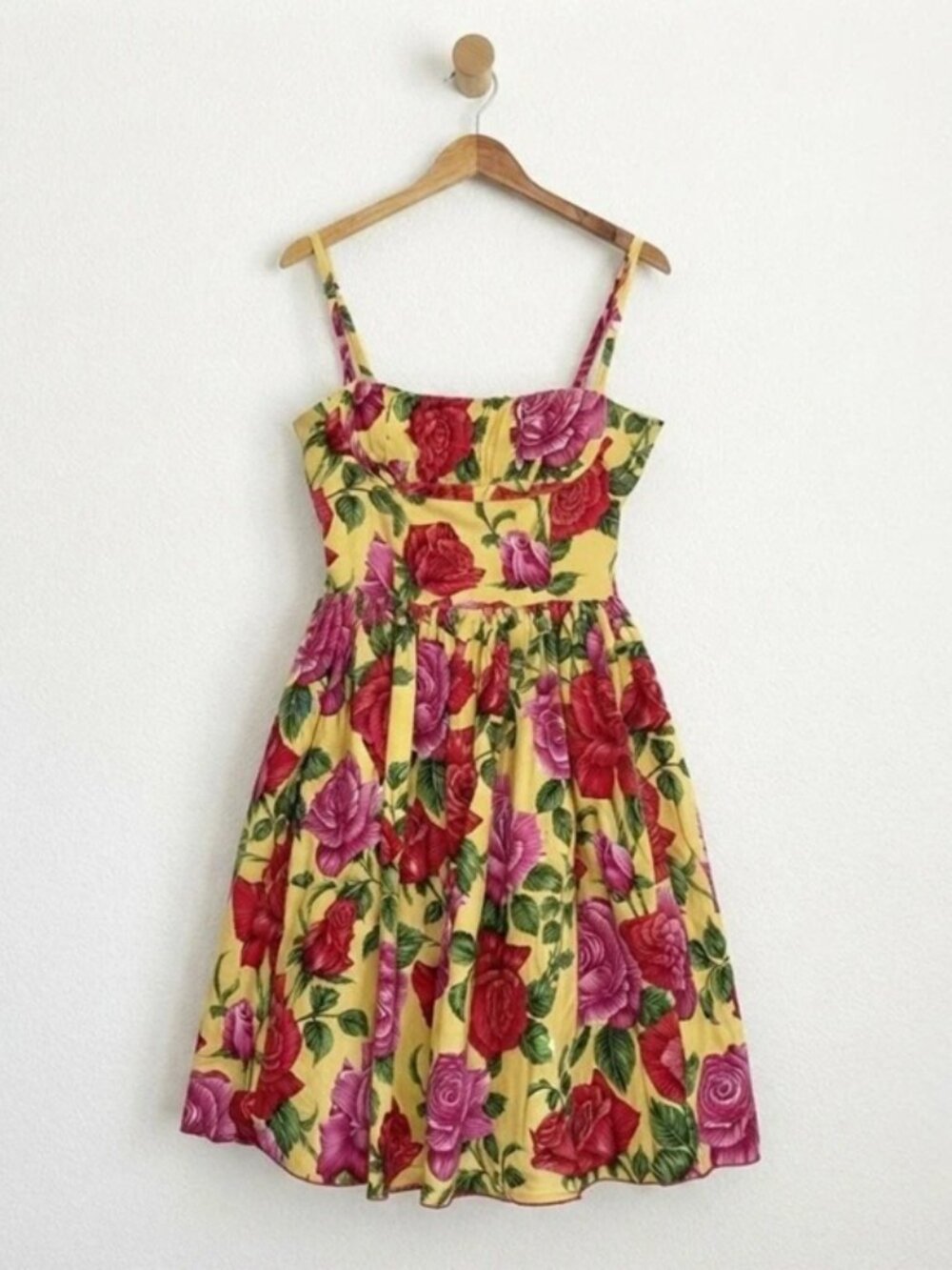 ISO DO NOT BUY: Bernie Dexter Yellow Pink Red Rose Paris Dress